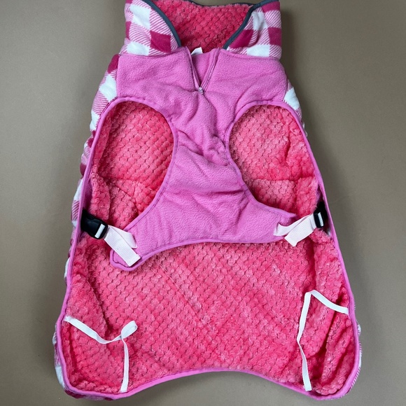 Dog Winter Plush Coat with Harness Hole, Reflective Vest for Outdoors - Picture 5 of 7